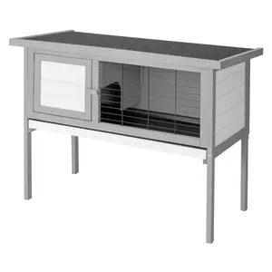 36" Elevated Wooden Chicken Coop & Small Animal Hutch with Waterproof Roof Lockable Doors & Pull-Out Tray for Chickens Rabbits Guinea Pigs Ferrets