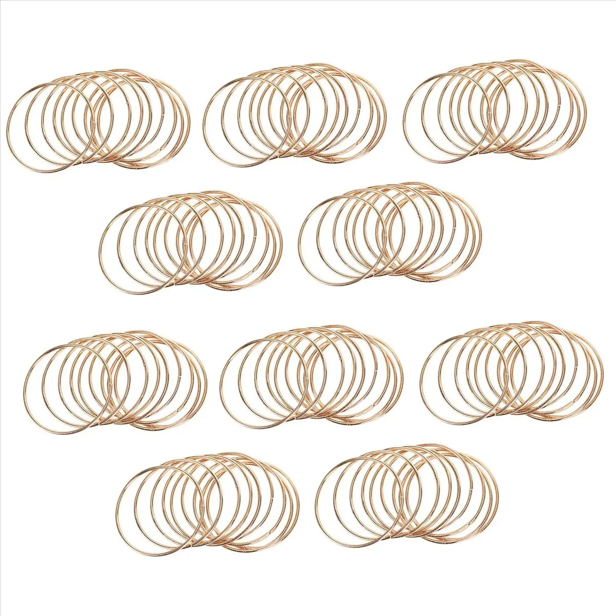 100-Pack 3-Inch Golden Dream Catcher Metal Rings, Macrame Hoops with Lace, Silk, Cotton Details for Crafts, Household Decor & Appliance Accessory Accents