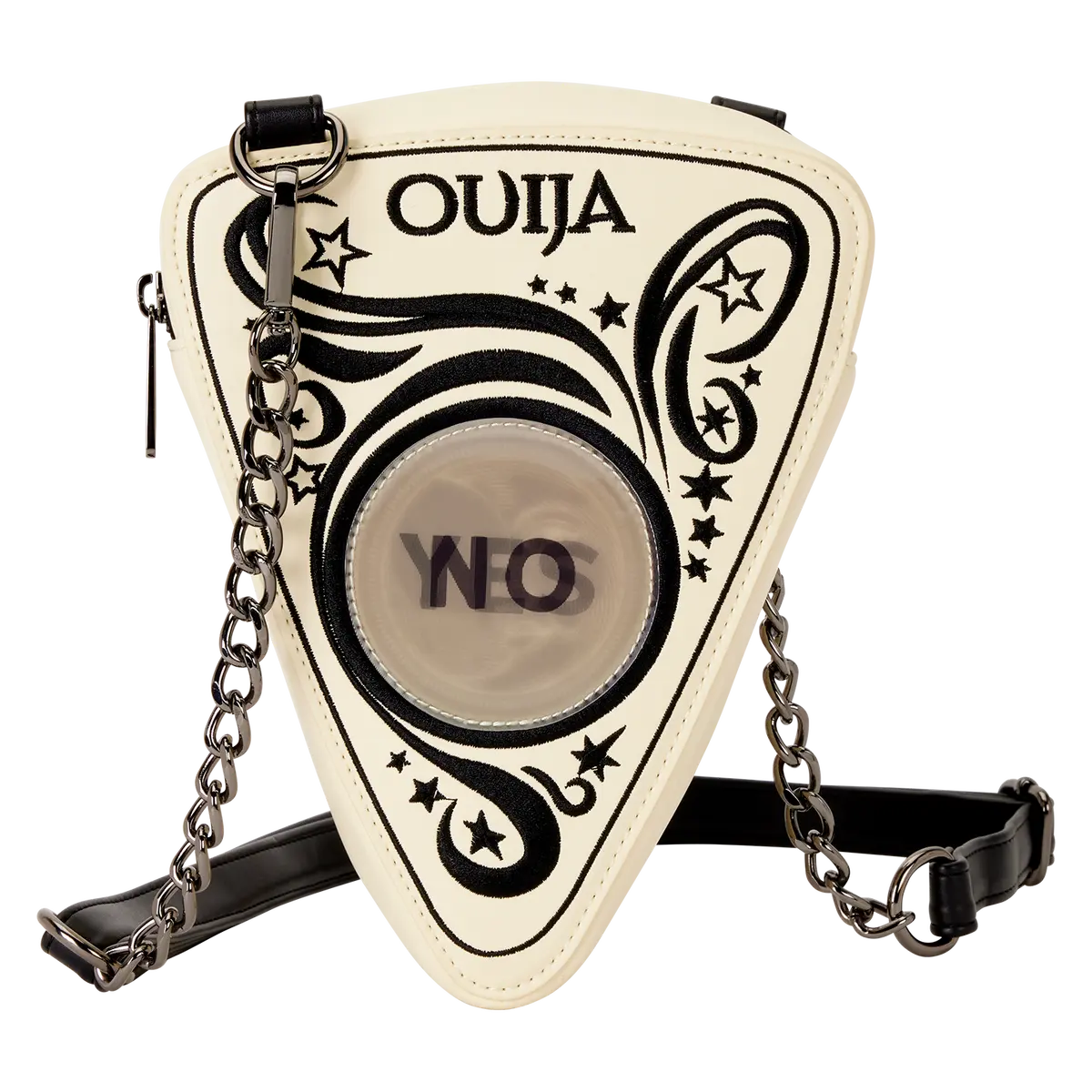 Ouija Planchette Lenticular Glow Figural Crossbody Bag Ouija Planchette Lenticular Glow Figural Crossbody Bag