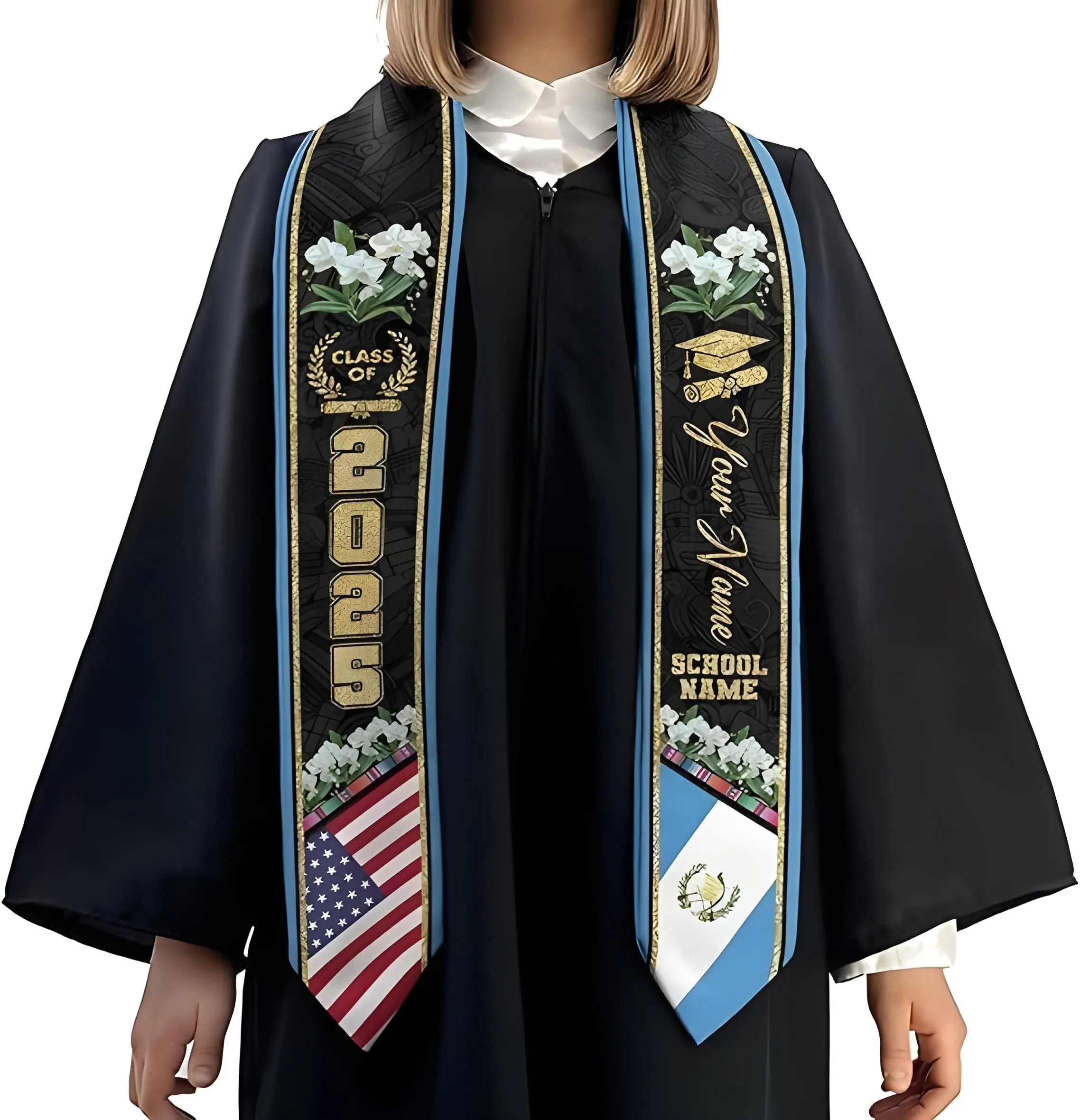 Personalized Guatemala Graduation Sash 2025, Custom Guatemalan ...