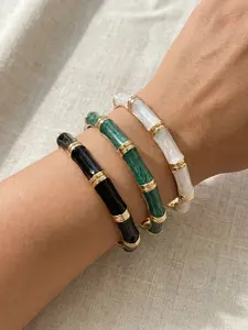 Unique High-End Enamel Bracelet, Solid Color Series, Bamboo Texture Design, Elegant Daily Accessory, All Seasons Wearable Jewelry
