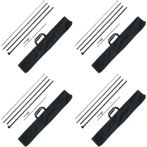 【fathersdaygift】VEVOR Feather Flag Pole Kit, 4 Packs Swooper Flag Pole 16.3 ft, Sign Flag Poles for Business Advertising Flags Outdoor, with Ground Stakes and A Carrying Bag (Flag Not Included) Aluminum Banner
