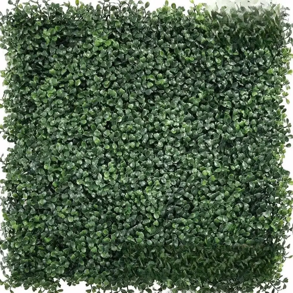 20" x 20" Dark Green Artificial Boxwood Hedge Panels Faux Greenery Wall & Privacy Fence Panels for Indoor & Outdoor Use | Artificial Living Plant Wall for Garden, Balcony, Patio & Accent Wall Decor | 12-Piece Set