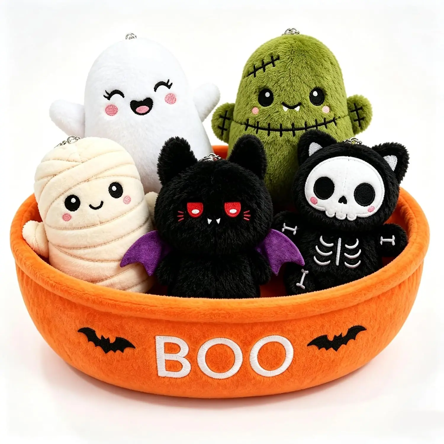 Boo Basket Stuffers for Women, Spooky Stuffed Animals Set | Halloween Decorations Cute Trick or Treat Halloween Party Favors Decoration Ghost Monster Decor with Boo Basket