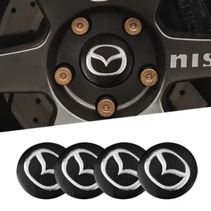 4Pcs 56MM Car Wheel Hub Cap Center Sticker Emblem Auto Badge Decal Accessories For Mazda 2 6 CX-5 CX-80 CX-70 CX-90 MX-30 CX-60 CX-50 CX-30 BT-50 e-TPV CX-3 CX-8 ATENZA CX-9 CX-7 MX-5 Mazda 5 3 RX-8