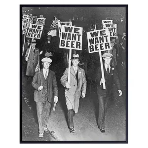 Vintage Prohibition Beer Poster LARGE  Unique Wall Art Decor for Home, Bar, Cafe - Funny Saying Retro Art Print - Bar Room Decor - Vintage Decorations - Bar Art - Retro Decor - Funny Saying