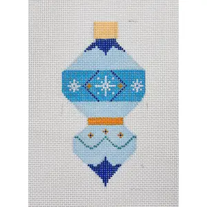 Pale Blue Snowflake Needlepoint Holiday Ornament