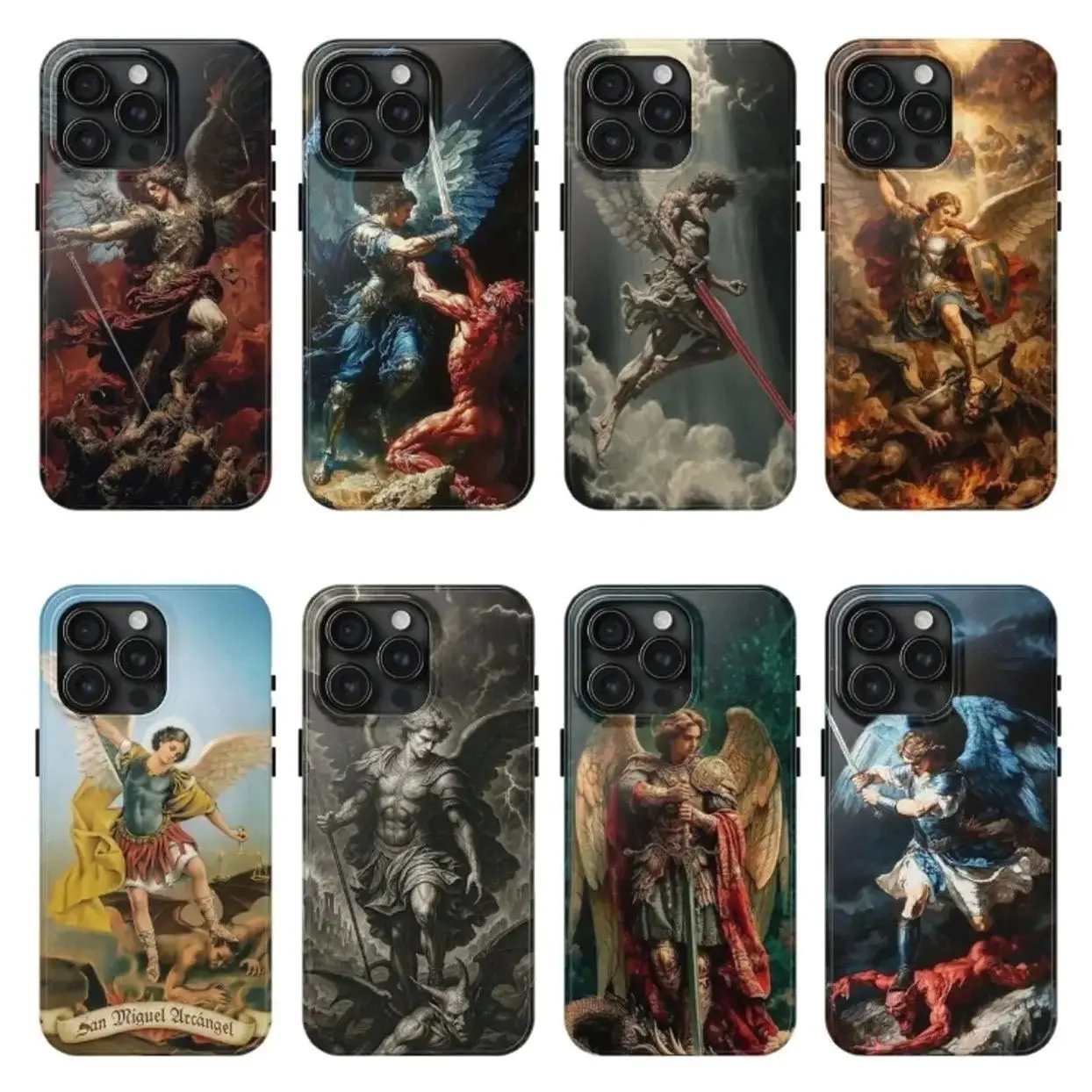 Arcangel Saint Michael Phone Case, Archangel Warrior Angel Protective Cover, Religious Catholic Christian Aesthetic CaseSuitable for iPhone 7 8 XR XS XSM 11 12 13 14 15 16 17 Plus/Pro