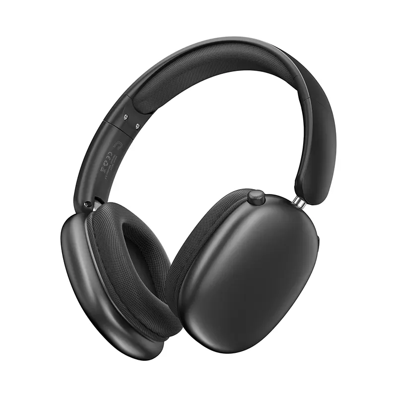 Wireless Bluetooth Headphones, Over-Ear, Hi-Res Audio, 48H Battery Life, Foldable, Mic for iOS/PC headphones Android Memory Headset, Earbud Electronic, Black