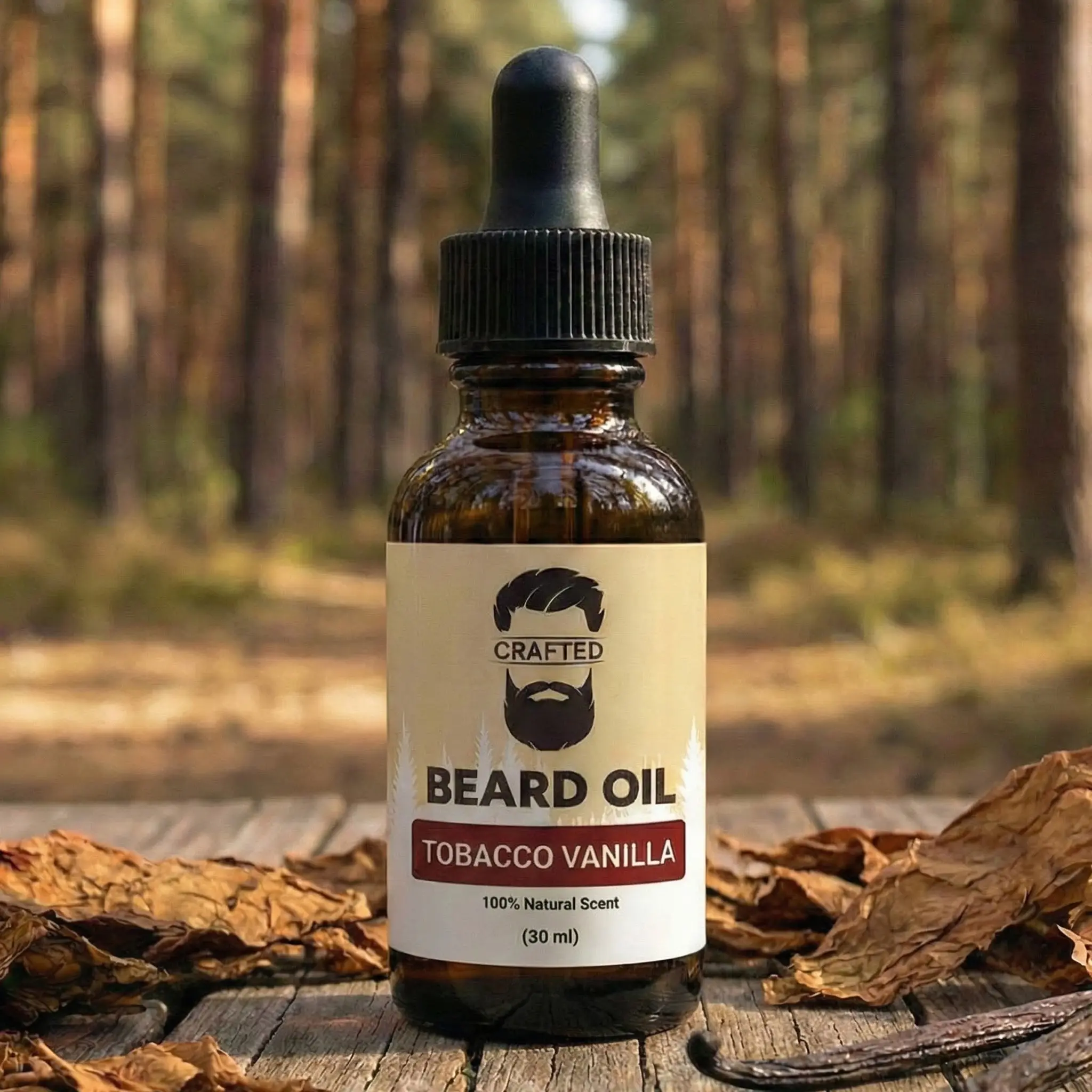 Crafted Beards Beard Oil, Hydrating Jojoba & Argan Blend for Hair Growth - All Natural Liquid Grooming Oil for Men - 1oz Daily Moisturizing