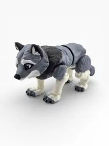 Articulated Wolf Toy 5.25" USA Made, Fidget Desk Toy, Howling Option Available