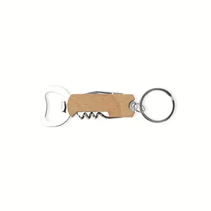 Personalized Wooden Bottle Opener - Custom Engraved Name & Text, Natural Wood Keychain with Metal Ring - Wedding Groomsmen Gifts, Father's Day, Birthday Party Favors for Men - No Power Needed