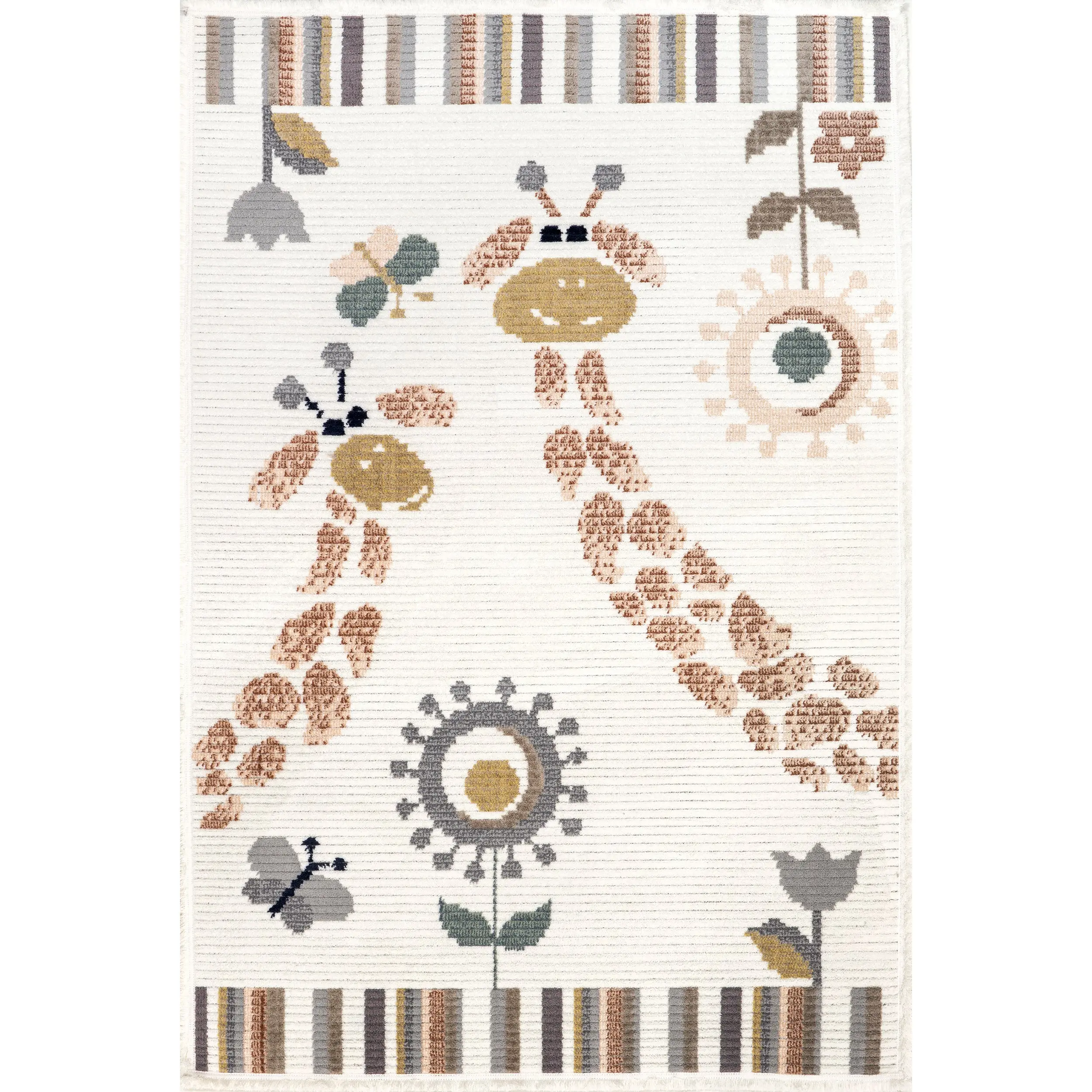 Avianna Giraffe Kids Fringe Area Rug
