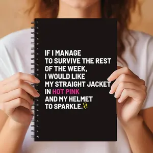 Humorous Motivational Office Notebook Workbook, Spiral Notebook, Ideal Gift for Friends & Colleagues, Perfect for Birthday, Christmas, Back to School