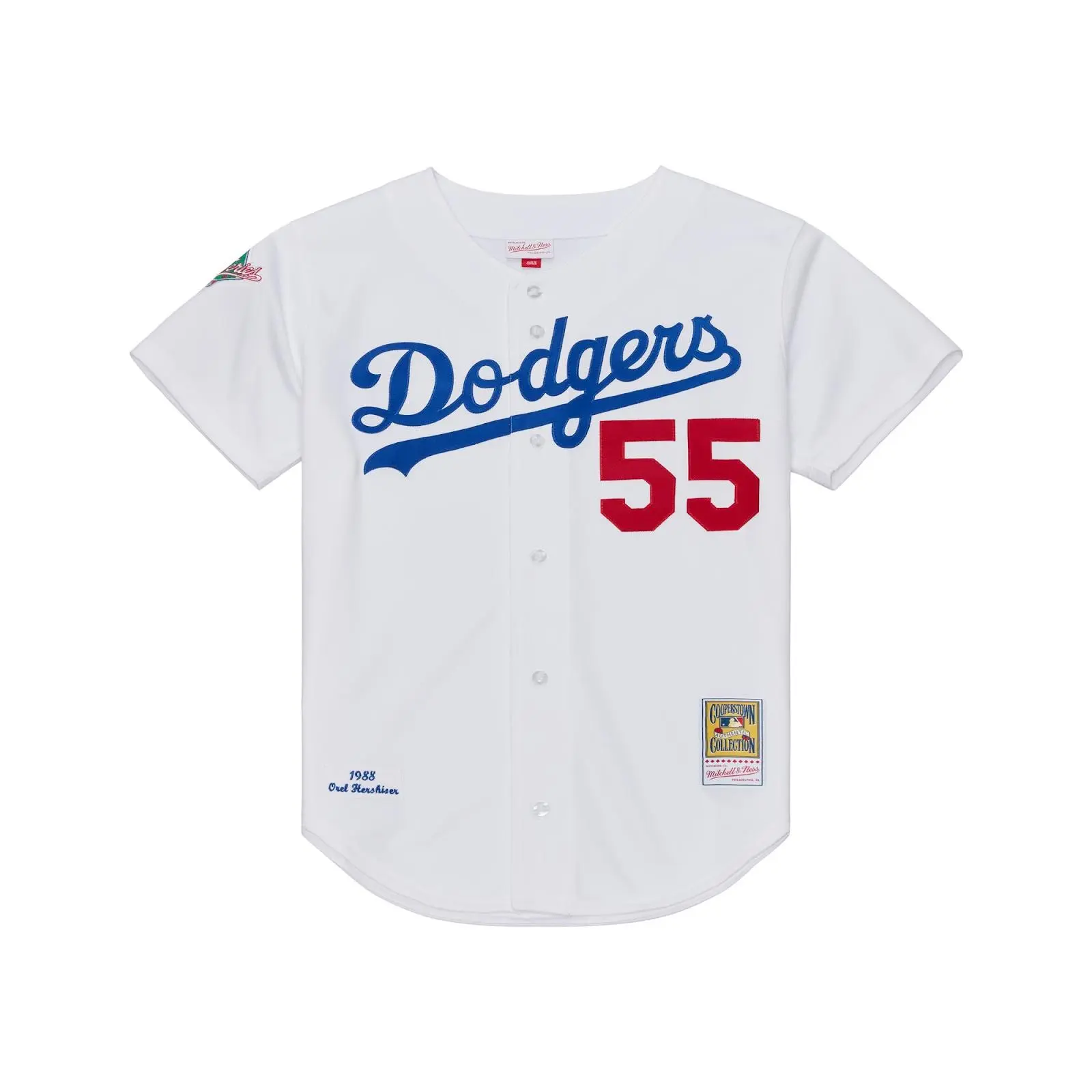 Orel Hershiser Los Angeles Dodgers 1988 White Authentic Jersey MLB Throwback Baseball Cooperstown Fan Gear Mitchell & Ness