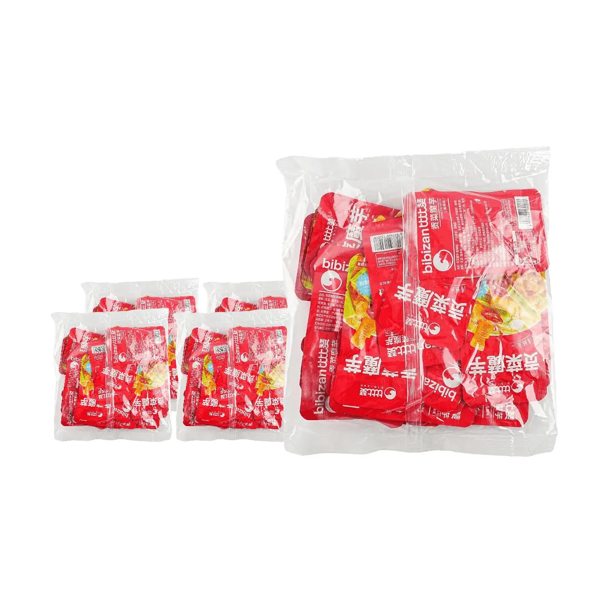 BiBiZan Spicy Konjac & Gong Cai Snack - 20 Packs (5 x 4-Pack Bundles) - Crispy, Low-Calorie, Healthy Chinese Food