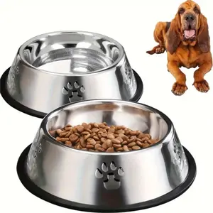 2-Piece Stainless Steel Dog Bowls, Gallon Capacity, Suitable for Cats to Large Dogs, Indoor & Outdoor Use, Easy Clean, Durable Pet Feeding Bowl, Drinking Water Bowl