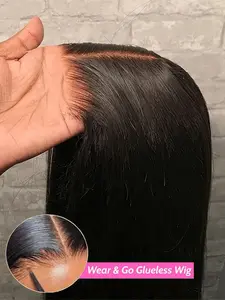 5x5 Glueless Lace Wigs Human Hair, Transparent Lace Wig for Women, 150% Density Brazilian Virgin Hair, Natural Looking Wigs for Daily, Lace Closure Wig, Lace Straight Wig