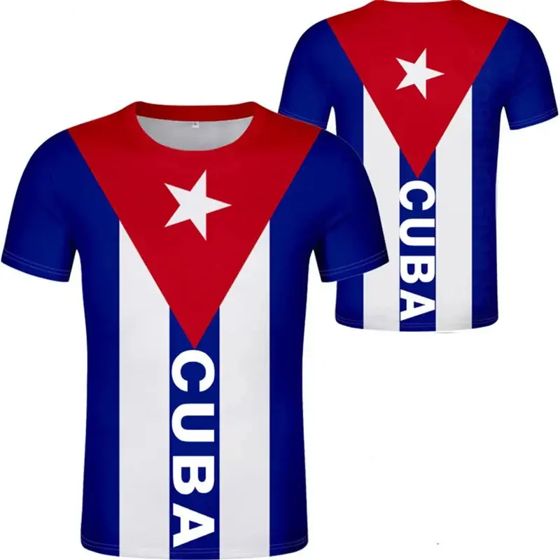 Men's 3D Printed Cuba Flag Round Neck Short-Sleeve Quick-Dry T-Shirt, Menswear National Emblem Graphic Casual Summer Tops Tees Clothing, Shortsleeve
