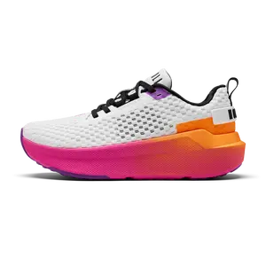 NOBULL Women's Journey 2 Shoe in Classic White Signal Pink - Breathable Running Shoe, Comfortable Walking Sneaker, Cushioned Runner