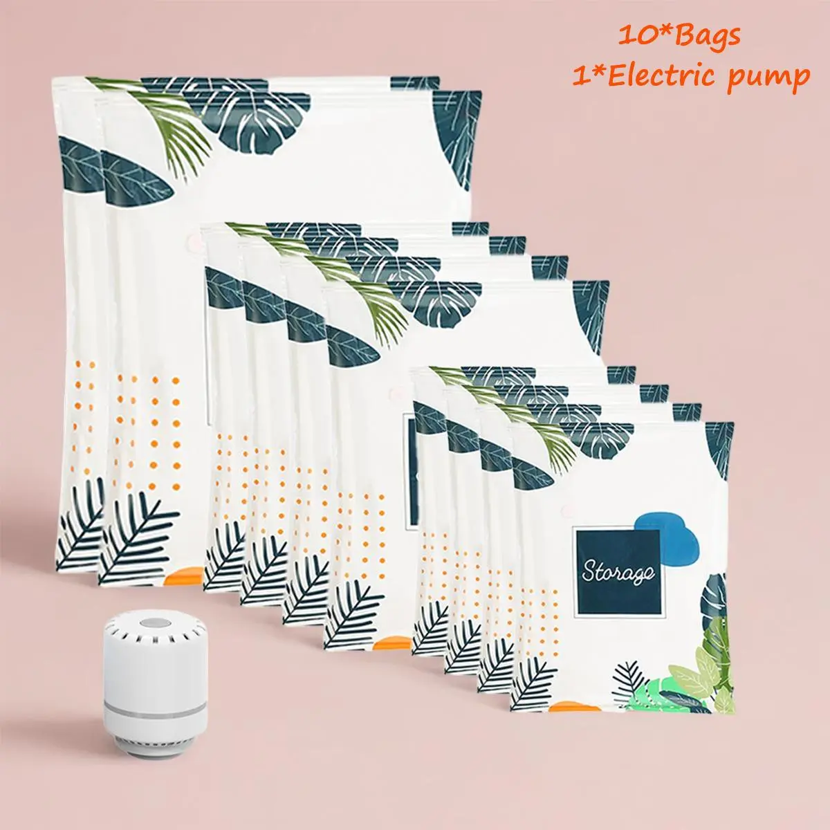 Leaf Print/Bag*10 & Electric Pump*1