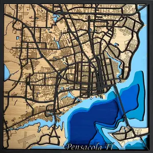 Custom 3D Wood Maps of any location
