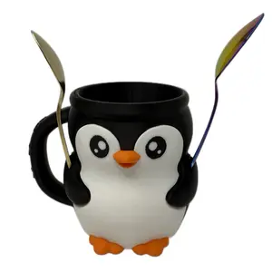 Penguin Ice Cream Pint Ramen Noodle Holder Gift Spoon Holder Secret Snack Compartment Reusable 3D Printed Design Gift for All