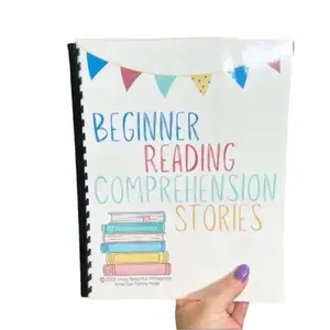 Comprehension Stories #1 for BEGINNING Reader Spiral Notebook Beginner Reading with 17 Engaging Stories & Questions for Young Learners