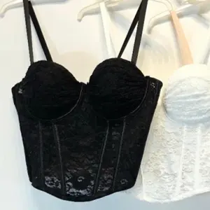 Lace Bustier Corset with Spaghetti Straps - Available in Black