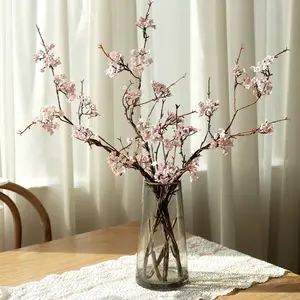 2PCS，Pack Artificial Cherry Blossom Vine Bouquet, Wedding Decor, Home Decoration, Restaurant, Bedroom, Bottle Decor, Holiday Party Supplies