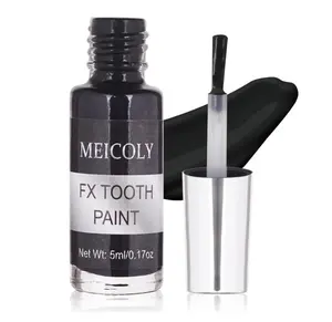 MEICOLY Black Tooth Paint,Black Out Tooth,Tooth Blackout,Rotten Decayed Cruddy Missing Teeth Makeup,Professional Cosplay Teeth,Temporary Teeth Paint for Halloween SFX Special Effects Makeup,Dry Fast