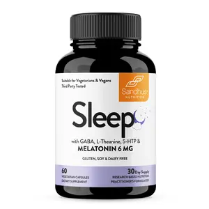 Sandhus Sleep eZz Capsules - Supports Restful Sleep, Healthy Sleep/Wake Patterns, Transition to Deep Sleep - Quality Amino Acids and Minerals for Brain and Immune Health - Vegetarian Supplement