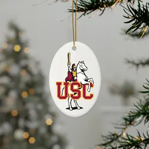 Gold Trojans Ornament, Ceramic Ornament, Acrylic Ornament, Christmas Ornament, Tree Hangings