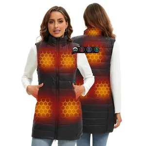 ARRIS Women’s Long Graphene Heated Vest | 8 Heat Zones | Adjustable Size | Long Puffer | 7.4V Battery Pack