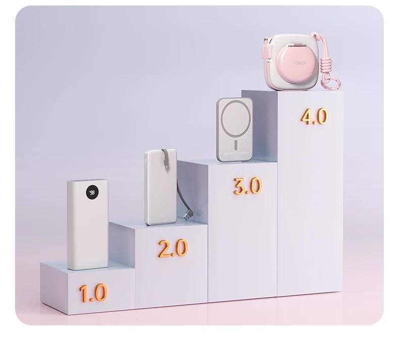 6-in-1 Charger+Magnetic Power Bank [10000 mAh] No Longer Need to Carry Charging Cables Fast charging Suitable for Android and iPhone 15/iPhone16/iPhone 17/MacBook