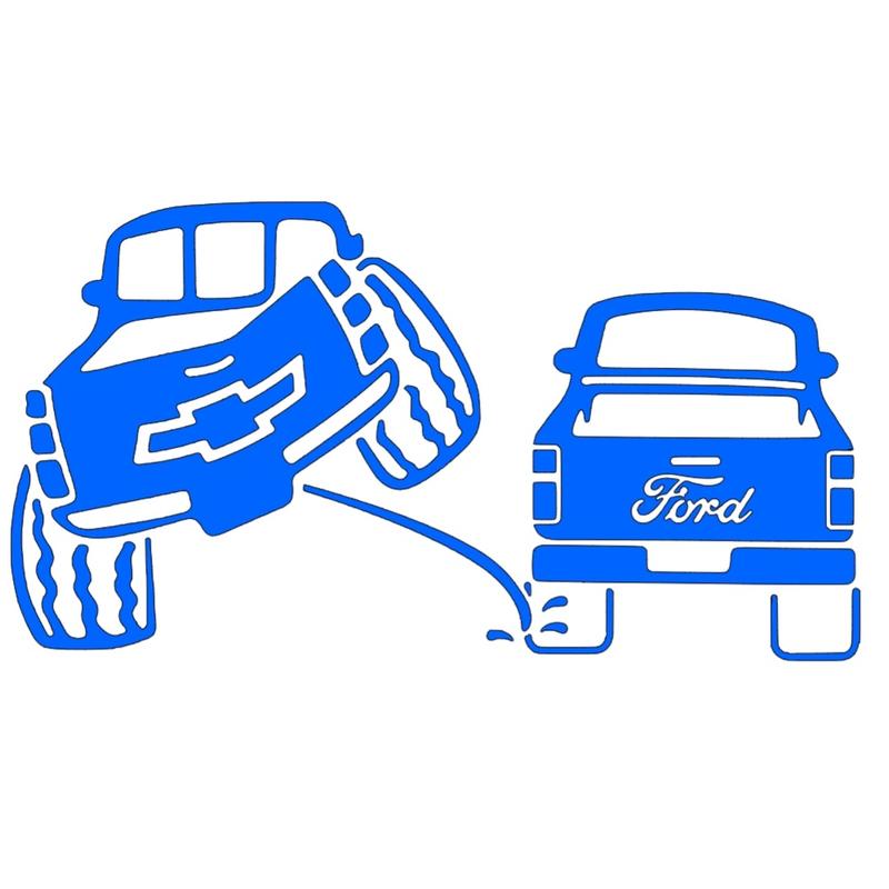 Chevy pee on Ford decal | Truck rivals | rear window decals | Silverado Car Vehicle Decoration