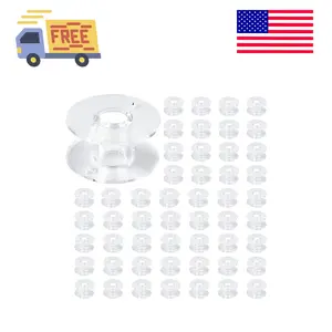 50 Pack Clear Plastic Sewing Machine Bobbins Class 15 Sewing Bobbins Compatible
