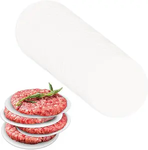 100 Pcs Burger Patty Paper Hamburger Parchment Papers 4 Inch Non-Stick round Hamburger Patty Paper Sheets for Burger Press Baking Non Stick Paper Rounds Set for Patty Separating Food Freezing (White) TKYPZY