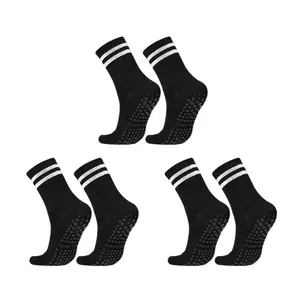 Anti-Slip Yoga Socks for Women, Non-Slip Grip Socks with Rubber Dots, Crew Socks for Pilates, Barre, Ballet, Home Workout