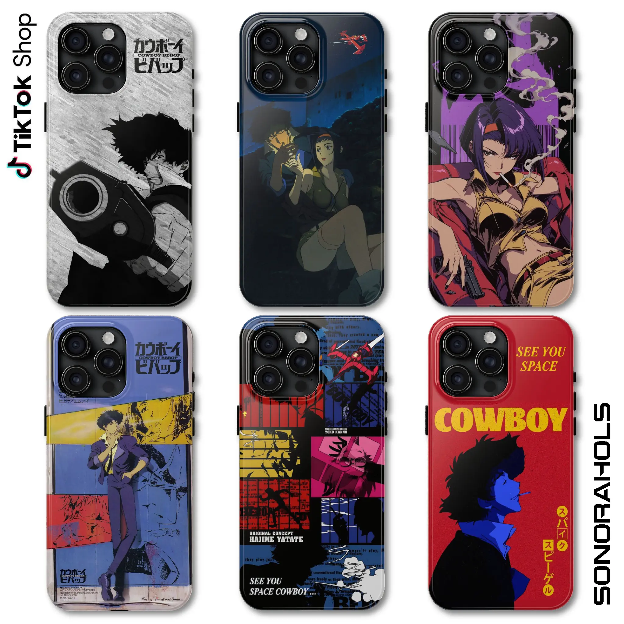 See You Space Cowboy Bebop Space Western Phone Case, Spike Spiegel Jet Black Faye Valentine Edward Ein Phone Cover, Anime Manga 17 Air Pro Max