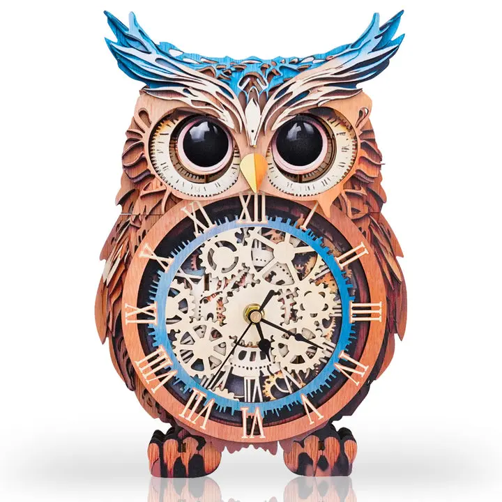 Owl 3D Wooden Clock DIY Puzzle Craft Kit for Crafting Activities