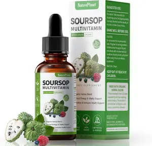 NaturePlanet Pure Soursop 15 in 1 Liquid Drops Extract - activate supplement,Ahwagandha,Vitamin-C,Moringa,Black Seed Oil,Turmeric,Oregano Liquid Drops - Healthcare,Fitness,Natural Wellness Blend