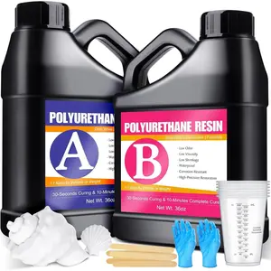 Polyurethane  - 72oz  Cured 2 Part Casting  Kit, White  for Painting, Low-Viscosity and Low-Odor, Suitable for Casting Models, Prototypes, Figurines, DIY Craft and Art Projects