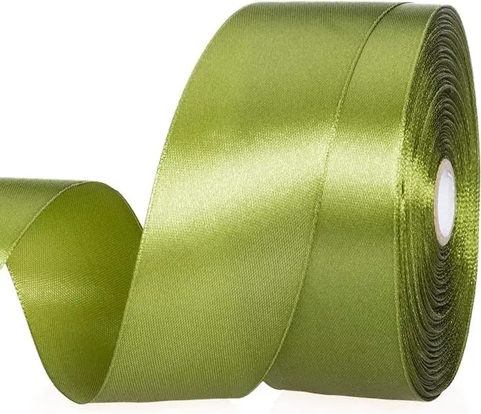 1/2 Inch Moss Green Solid Satin Ribbon, 50 Yards Craft Fabric Ribbon for Gift Wrapping Floral Bouquets Wedding Party Decoration