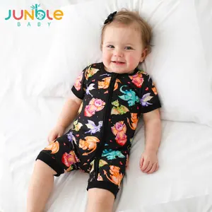 Bamboo Shortie Romper for Baby Girl Bamboo Onesies With 2 Way Zipper Summer Short Sleeve Romper Bamboo Baby Sleepers for Boys 0-24M Baby Girl Clothes