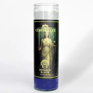 Contra Ley Candle – 7 Day Spiritual Soy Wax Candle (Blue & White)