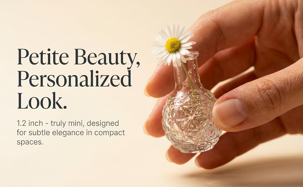 8Pcs Magnetic Mini Vases for Fridge - Cute Small Glass Bottles for Decor - Strong Magnet Planter for Real or Faux Greenery - Aesthetic Kitchen Accessories Flower