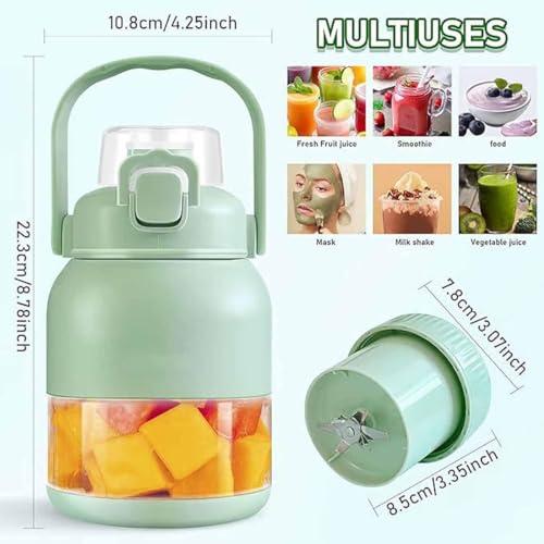 Portable Wireless Juicer Cup 18oz, USB Rechargeable Automatic Blending Cup with Detachable Lid, Multifunctional Fruit Juicer for Travel & Outdoor