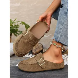 Women's Slip-On Mules, Textile Upper, Round Toe Design, Rubber Sole, Casual Comfortable Footwear for Daily Wear & OutdoorsRAIMENTRY