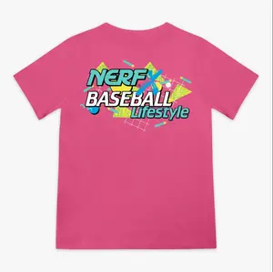Nerf Baseball Lifestyle Shirt Youth And Adult T-Shirt Nerf Baseball Graphic Tee Retro 90s Style Sports Shirt Colorful Streetwear Kids Men Women Baseball Lover Gift Trendy Summer Tees